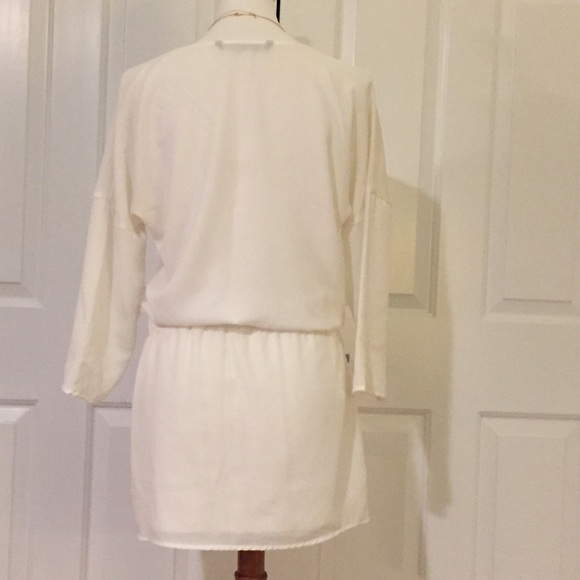 Zara White Beaded Detail Dress Size M - Picture 2 of 3