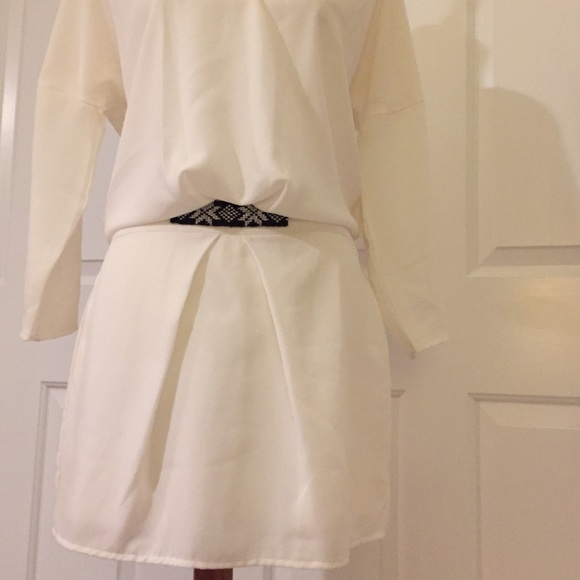 Zara White Beaded Detail Dress Size M - Picture 3 of 3