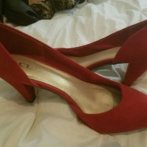 Red Suede D'Orsay Pump