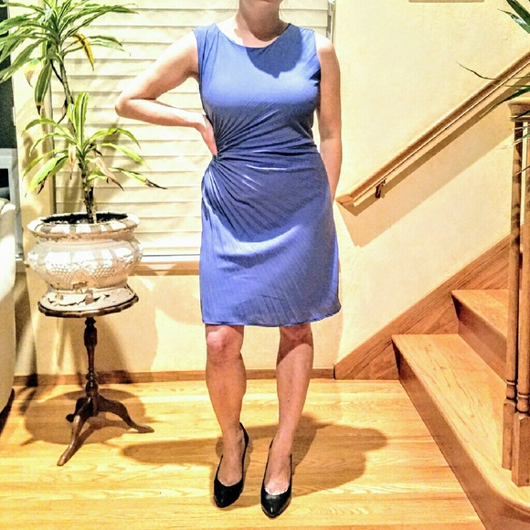 Sold! Side Gathered Accordion Periwinkle Dress - Picture 1 of 3