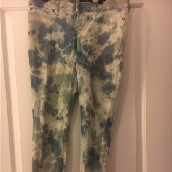 Tie die stretch skinny jeans