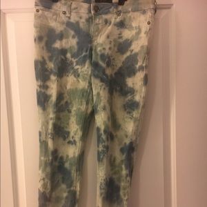 Tie die stretch skinny jeans