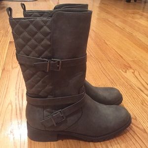 Sole Society Gray Moto Boots