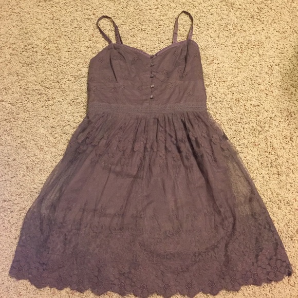 American Eagle Gray Lace Dress