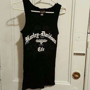 Harley Davidson black ribbed tank top -Las vegas