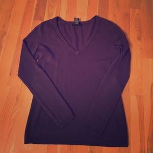 New York and Co Navy Blue fitted V-neck sweater