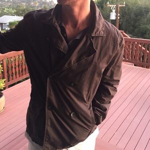 Peacoat style. Brownish-charcoal