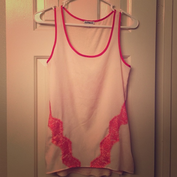 Pink lace tank top