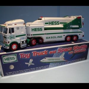 Vintage 1999 Hess Toy Truck and Space Shuttle with Satellite