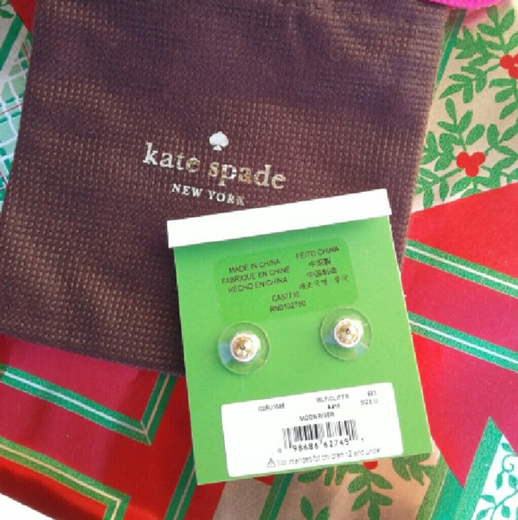 ♠NEW Kate Spade Moon River Bow Earrings - Picture 2 of 3