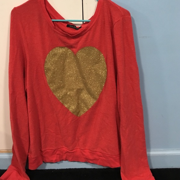 Wildfox gold heart pullover