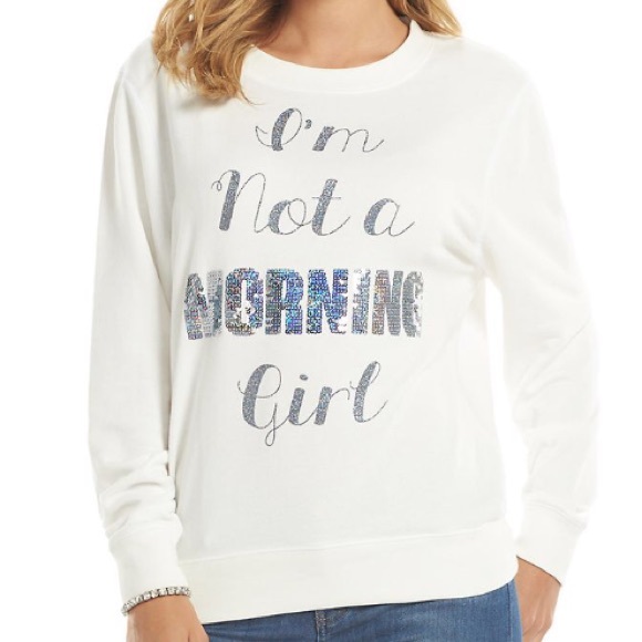 Juicy Couture "Im not a morning girl" sweater NWT