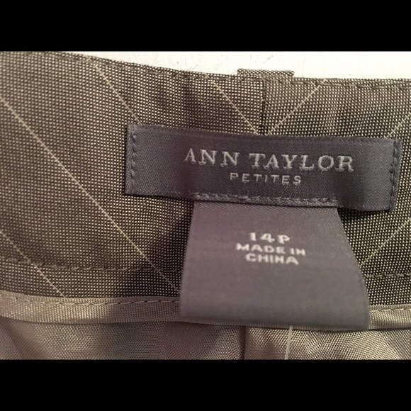 Ann Taylor Taupe Pinstripe Trousers - Picture 3 of 4