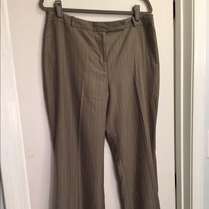 Ann Taylor Taupe Pinstripe Trousers