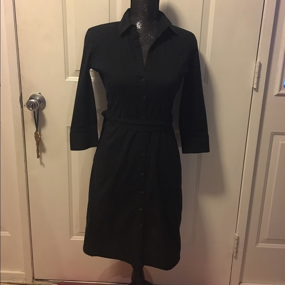 Express black button down dress