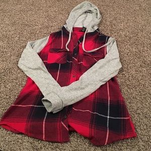 Flannel/sweatshirt style top
