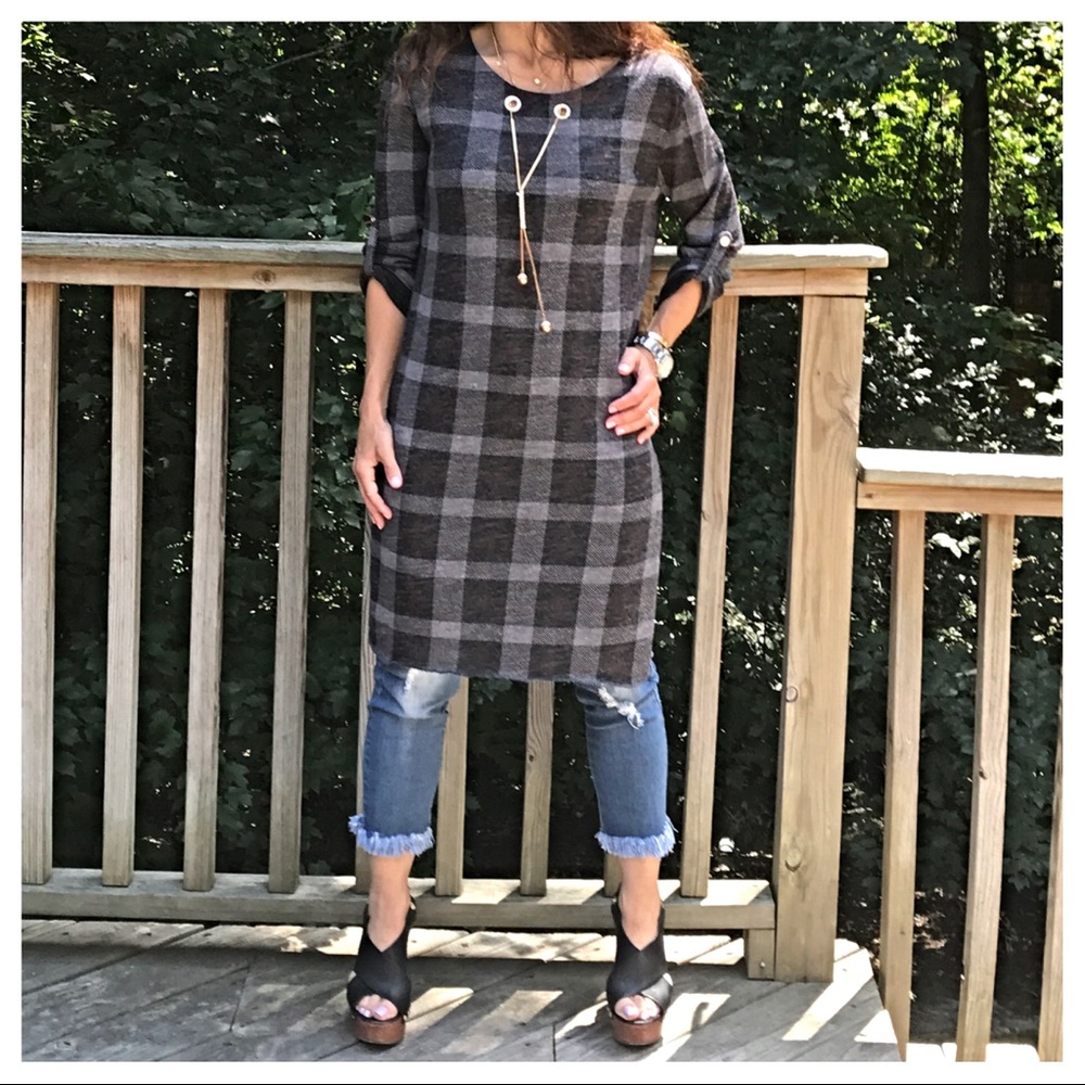 🆕 made in Italy plaid tunic dress - Picture 4 of 7
