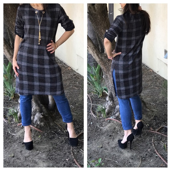 🆕 made in Italy plaid tunic dress - Picture 2 of 7