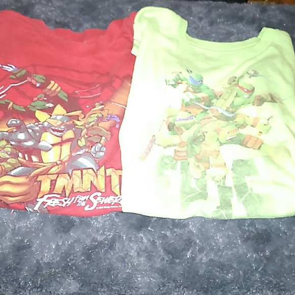 2pcs Ninja Turtles short-sleeve T-shirts - Picture 1 of 3