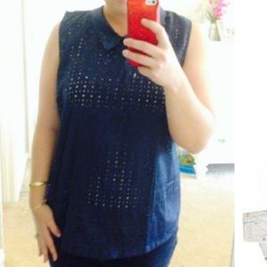 Pixley Tops - Pixley Sheina Laser Cut Collared Blouse Pixley Tops - Pixley Sheina Laser Cut Collared Blouse