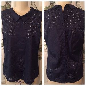 Pixley Tops - Pixley Sheina Laser Cut Collared Blouse Pixley Tops - Pixley Sheina Laser Cut Collared Blouse