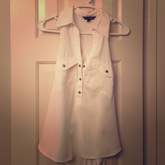 White button up tank