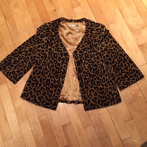 Leopard Velour 3-Button Blazer