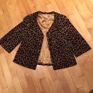 Leopard Velour 3-Button Blazer