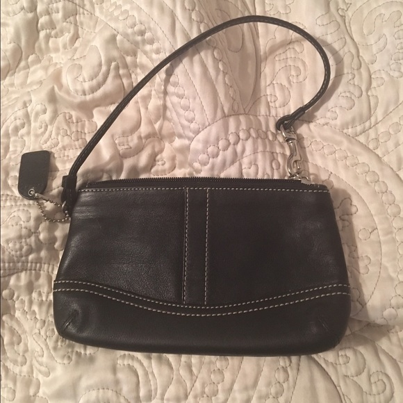 Coach wristlet black leather