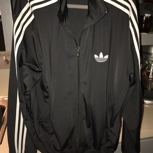 Adidas track jacket zipup black XL