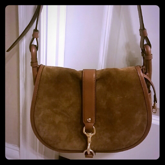 MK suede and leather satchel