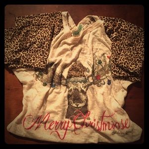 Cute Merry ChristMOOSE Leapord print shirt!