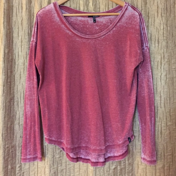 Red Burn Out Boyfriend High Low Top