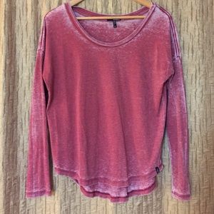 Red Burn Out Boyfriend High Low Top