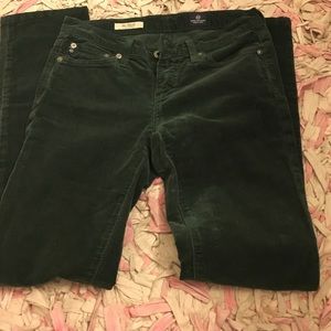 Anthropology corduroy green pants