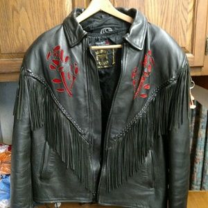 Womans xxx leather jacket and xx leather vest