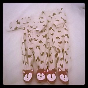 Two fox footie pajamas