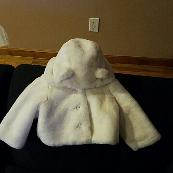 Baby Gap White Faux Fur