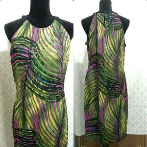 💚Dress, Colorful - Floral-Palm design