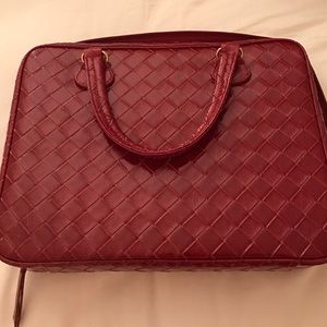 Red leather bag never used!