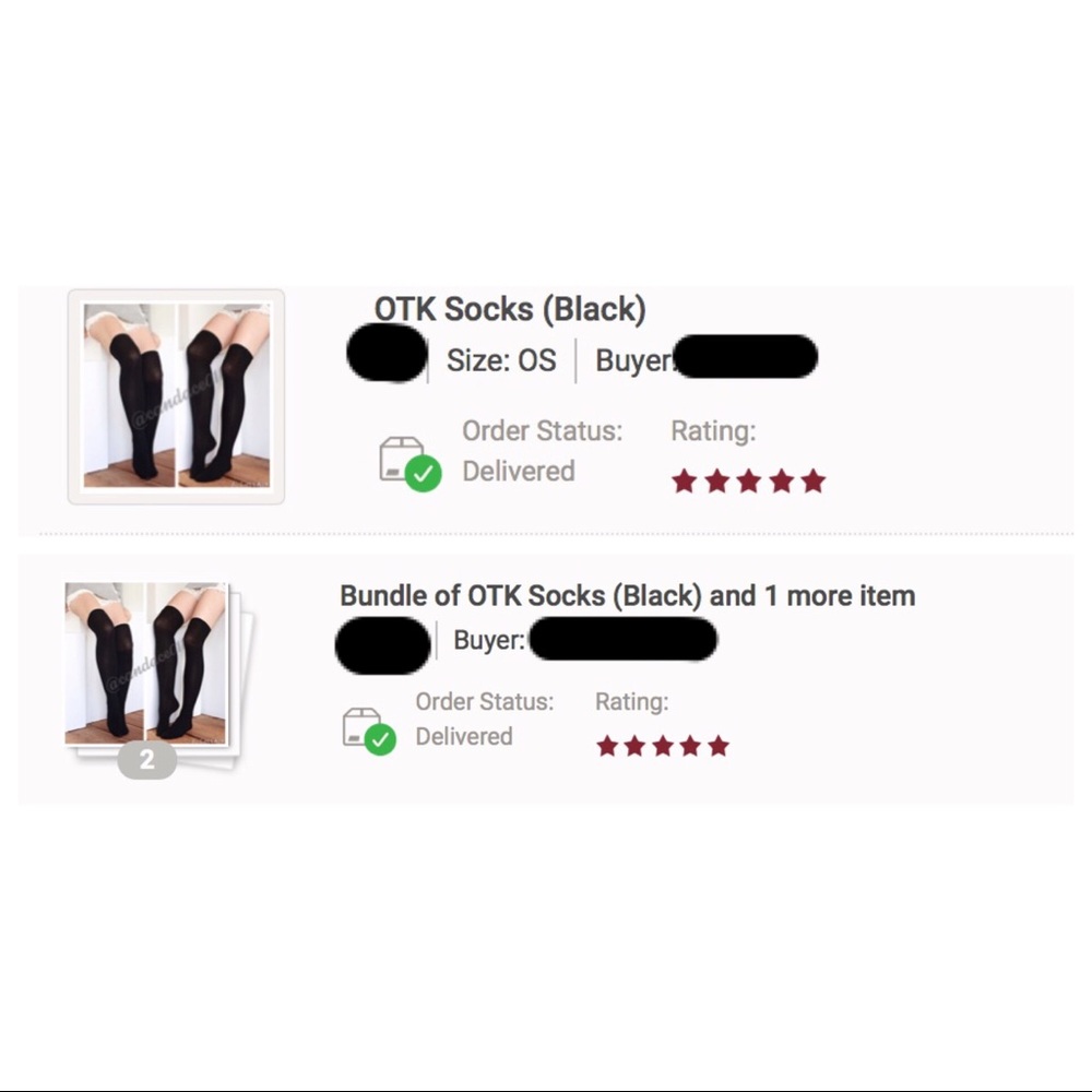 ⭐️5 STAR rated!⭐️ OTK Socks (Black) - Picture 5 of 5