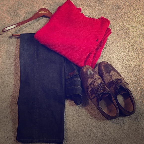 Red polo classic crew neck sweater
