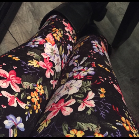 Super soft luxury floral leggings pant jeggings - Picture 4 of 4