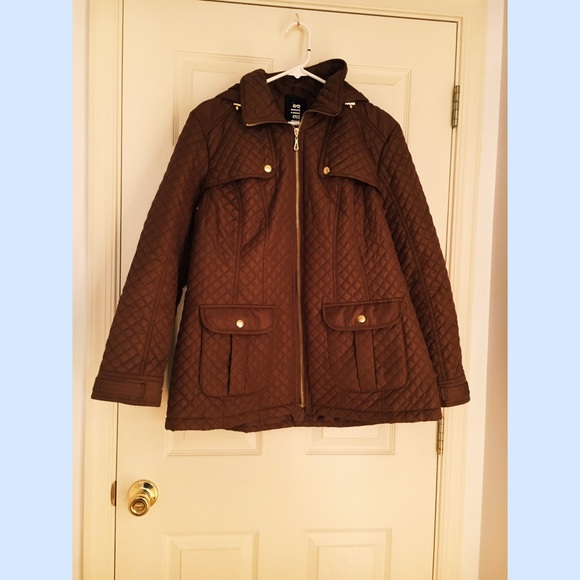 Brown Quilted winter jacket