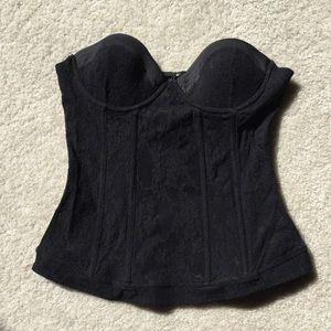 Express black lace bustier top