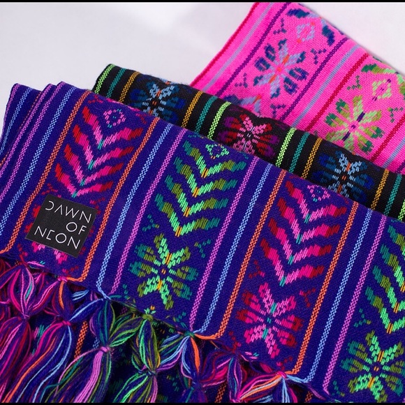 Purple blanket scarf from Mexico