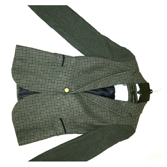Zara checked blazer with contrasting sleeves