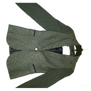 Zara checked blazer with contrasting sleeves