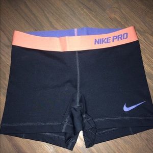 Navy blue nike pro shorts