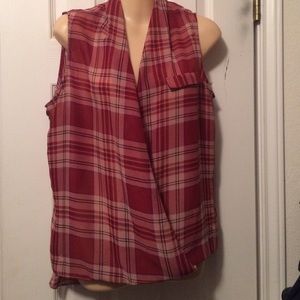 ALI & KRIS DK RED PLAID SHEER TOP DRAPE **Final**